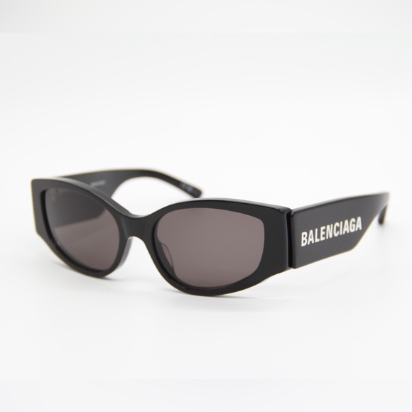 NEW BB0258S 001 OVERSIZED BALENCIAGA BLACK SUNGLASSES - Picture 5 of 15